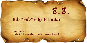 Böröndy Bianka névjegykártya