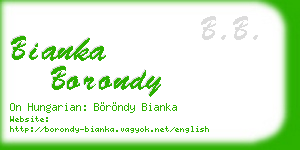 bianka borondy business card