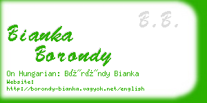 bianka borondy business card